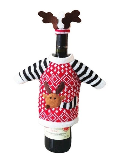 Buy Christmas Decorations Elk Wine Bottles Bag Multicolour in UAE