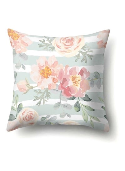 Buy Literary Simple Flower Pillow Multicolour 45x45cm in UAE