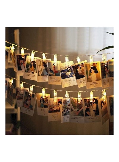 Buy Decorative String Light With 20 Clips For Hanging Photos Yellow 2meter in Egypt