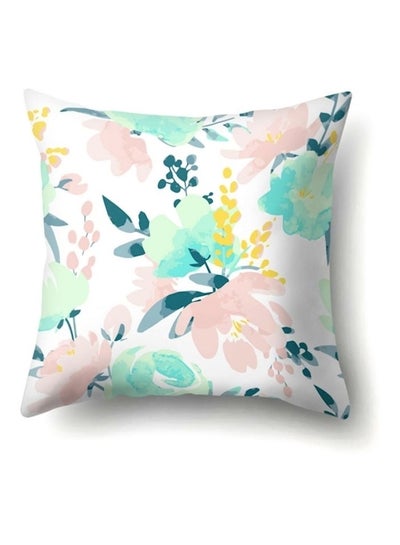 Buy Literary Simple Flower Pillow Multicolour 45x45cm in UAE