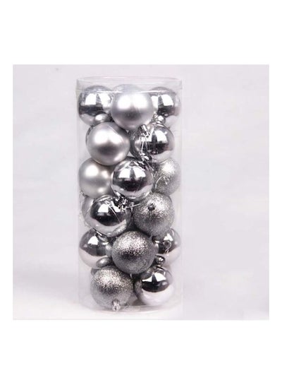 Buy 24 Piece Christmas Tree Ornaments Balls Hanger Multicolour 6cm in UAE