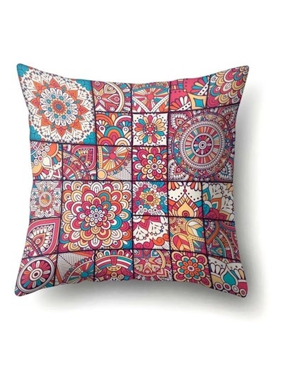 Buy Literary Simple Flower Pillow Multicolour 45x45cm in UAE