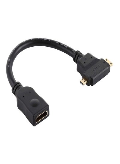 Buy Hdmi Female To Mini Hdmi Plus T Shape Cable Black in UAE