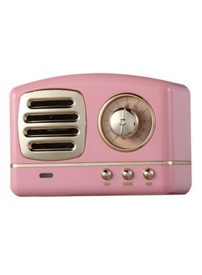 Buy Retro Radio Bluetooth Speaker Pink/Gold in UAE