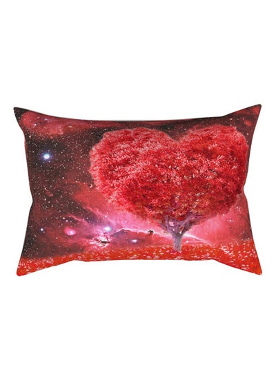 Buy Modern Flower Heart Tree Pillow Case Cover polyester Red in Saudi Arabia