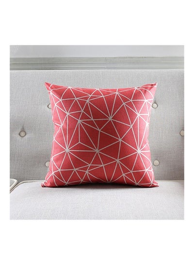 Buy Geometric Cushion Pillow Case Cover linen Red/White in Saudi Arabia