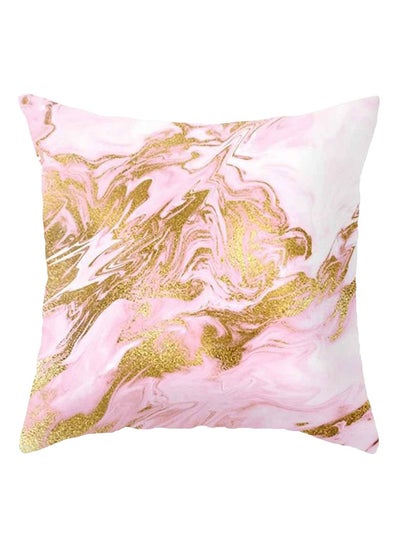 Buy Modern Twill Marbled Printed Pillow Case Cover Multicolour 45 x 45cm in UAE