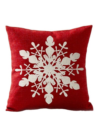 اشتري Snowman Throw Pillow Case Cover Red/White 45 x 45cm في الامارات