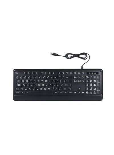 Buy 104 Key Tri-Color Backlit Wired Keyboard Black in Saudi Arabia