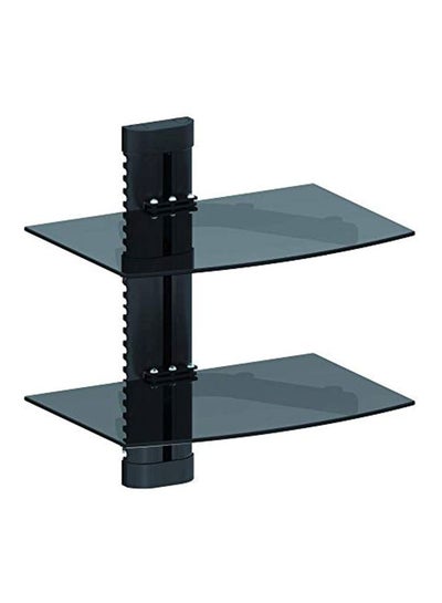 اشتري Wall Mount 2 Tempered Glass Shelf For DVD أسود في الامارات