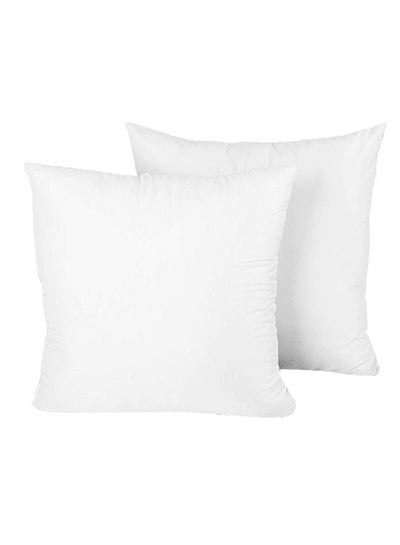 Buy 2-Piece Hypoallergenic Down Substitute Pillow Core Cotton White 45 x 45centimeter in Saudi Arabia