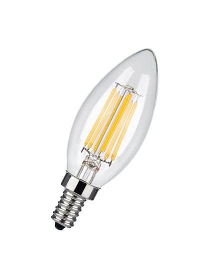 Buy 2-Piece LED Filament Candle Bulb Yellow/Clear/Silver in UAE