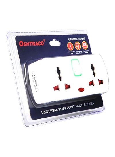 Buy 2 Way Multi Plug Socket With Switch White in UAE