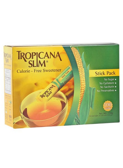 Buy Calorie Free Sweetener Stick Set 100 Pieces 150grams in UAE