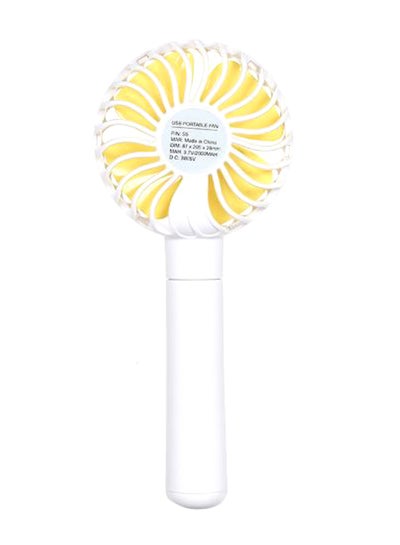 اشتري Mini Handheld Fan With Stand Cradle USB 1111725 أبيض في الامارات