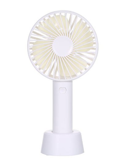 اشتري Mini Handheld Fan With Stand Cradle USB 1111722 أبيض في الامارات