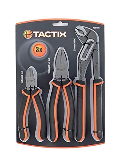 Buy 3-Piece Pliers Set Silver/Black/Orange in UAE