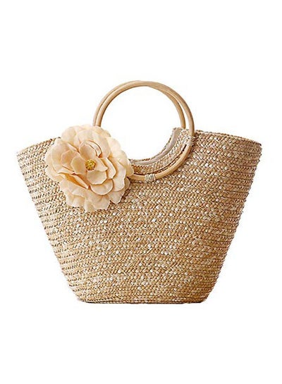 Buy Woven Tote Bag Beige in UAE