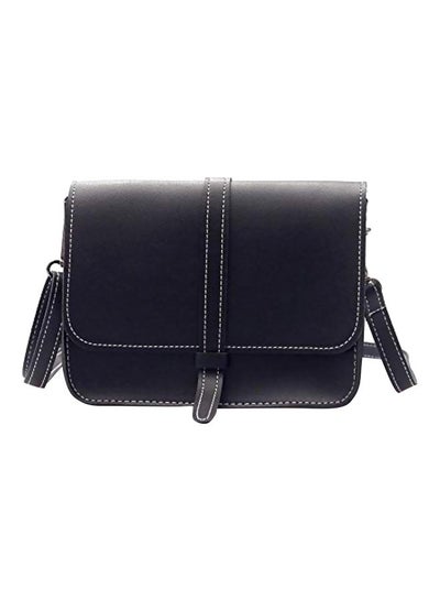 Buy PU Leather Crossbody Bag Black in UAE