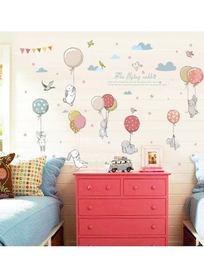 Buy 3D Balloon Bunny Custom Wallpaper Multicolour in UAE