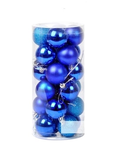 Buy 24-Piece Ball Pendant Tree Decorations Blue/Silver/Purple 4cm in UAE