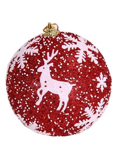 Buy Tree Decoration Hanging Ball Red/White 8cm in UAE