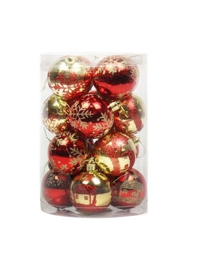 اشتري 16-Piece Painted Balls Bubble  Decorations أحمر/ذهبي 6 سنتيمتر في الامارات