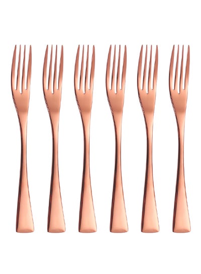 Buy 6-Piece Stable Fork Set Rose Gold 26.5 x 20.4 x 3.3cm in Saudi Arabia