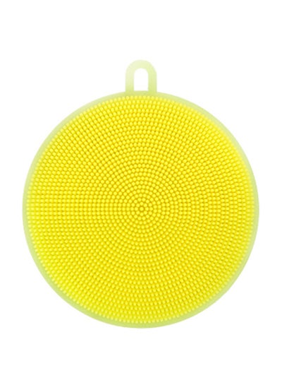 اشتري Multifunction Round Shape Dish Washing Brush Yellow في السعودية