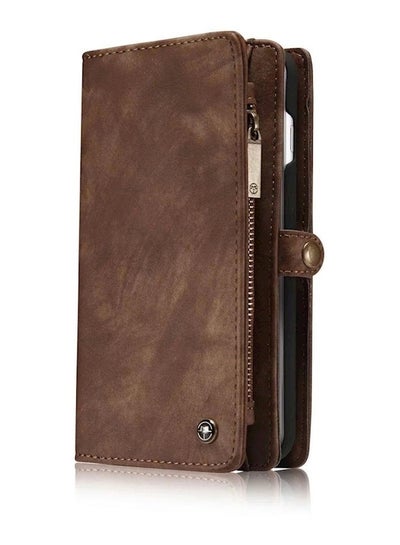 Buy Protective Wallet Card Case Cover For Apple iPhone 7 Plus Brown in UAE