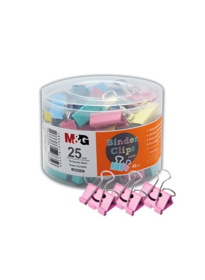 اشتري 48 Pieces Pack Of Coloursed Binder Clip Beldog Multicolour في مصر