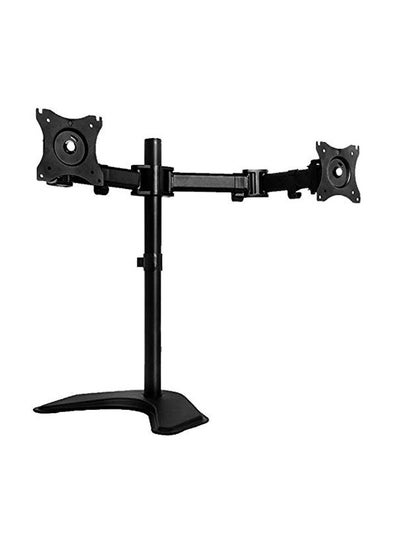 Buy Adjustable Dual Monitor TV Stand Black in UAE