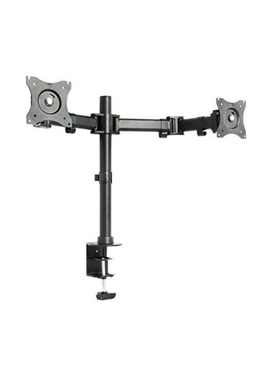 Buy Dual Arms Fully Adjustable Desk Mount TV Stand Black in UAE