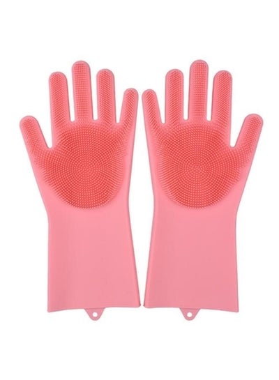 Buy Kitchen Silicone Cleaning Gloves Red in Saudi Arabia