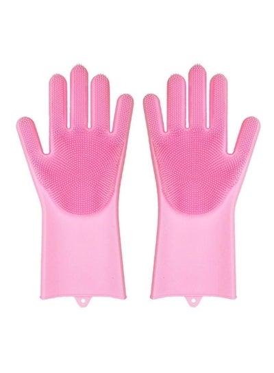 Buy Magic Reusable Silicone Gloves Pink in UAE