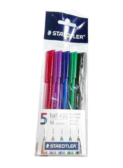 اشتري أقلام حبر سائلة وجافة 5 قطع متعدد الألوان في السعودية