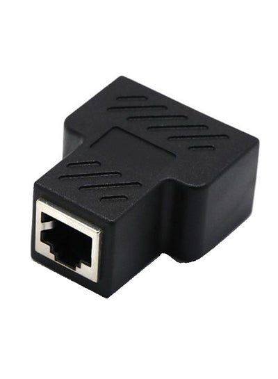 Buy 1-To-2 LAN Ethernet Splitter Extender Plug Connector Black in Saudi Arabia