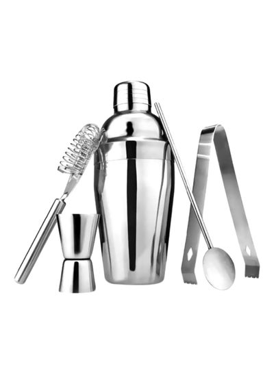 Buy 5-Piece Cocktail Shaker Bartender Kit Silver in UAE