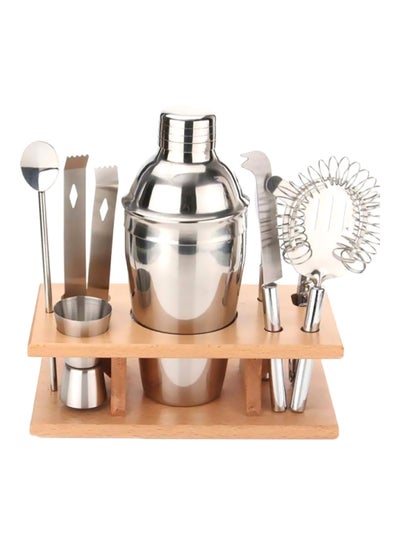 Buy Stainless Steel Cocktail Shaker Set With Stand Set Silver in Egypt