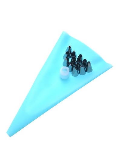 Buy 16-Piece Baking Nozzles With TPU Pastry Bag Set Blue/Silver in UAE