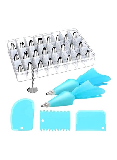 Buy 32-Piece Cake Decorating Tool Set Blue/Silver in Saudi Arabia