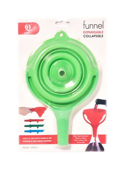 Buy Expandable Silicone Funnel Green 13centimeter in Saudi Arabia