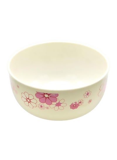 اشتري Printed Plastic Bowl White/Pink في السعودية