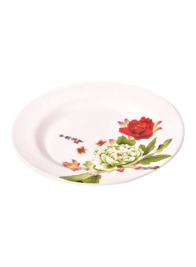 Buy Melamine Round Plate White/Red/Green 15cm in Saudi Arabia