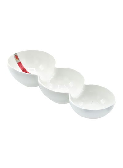 Buy 3-Division Ceramic Serving Plate White in Saudi Arabia