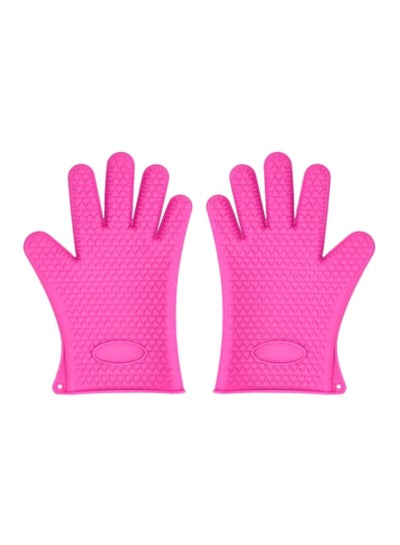 Buy Silicone Gloves Pink 19x27cm in UAE