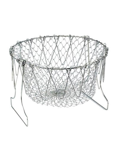 Buy Stainless Steel Foldable Strainer Silver 23x11centimeter in Saudi Arabia