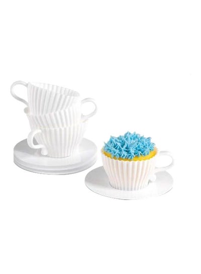 Buy 8-Piece Bake And Serve Cupcakes Set White in Saudi Arabia