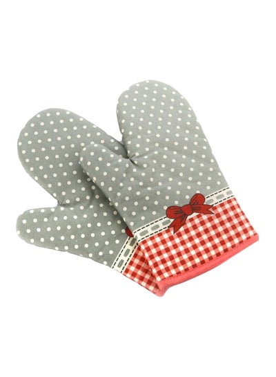 Buy Cotton Gloves Grey/Red 18x28cm in UAE