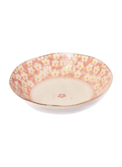 Buy Ceramic Bowl White/Pink in Saudi Arabia